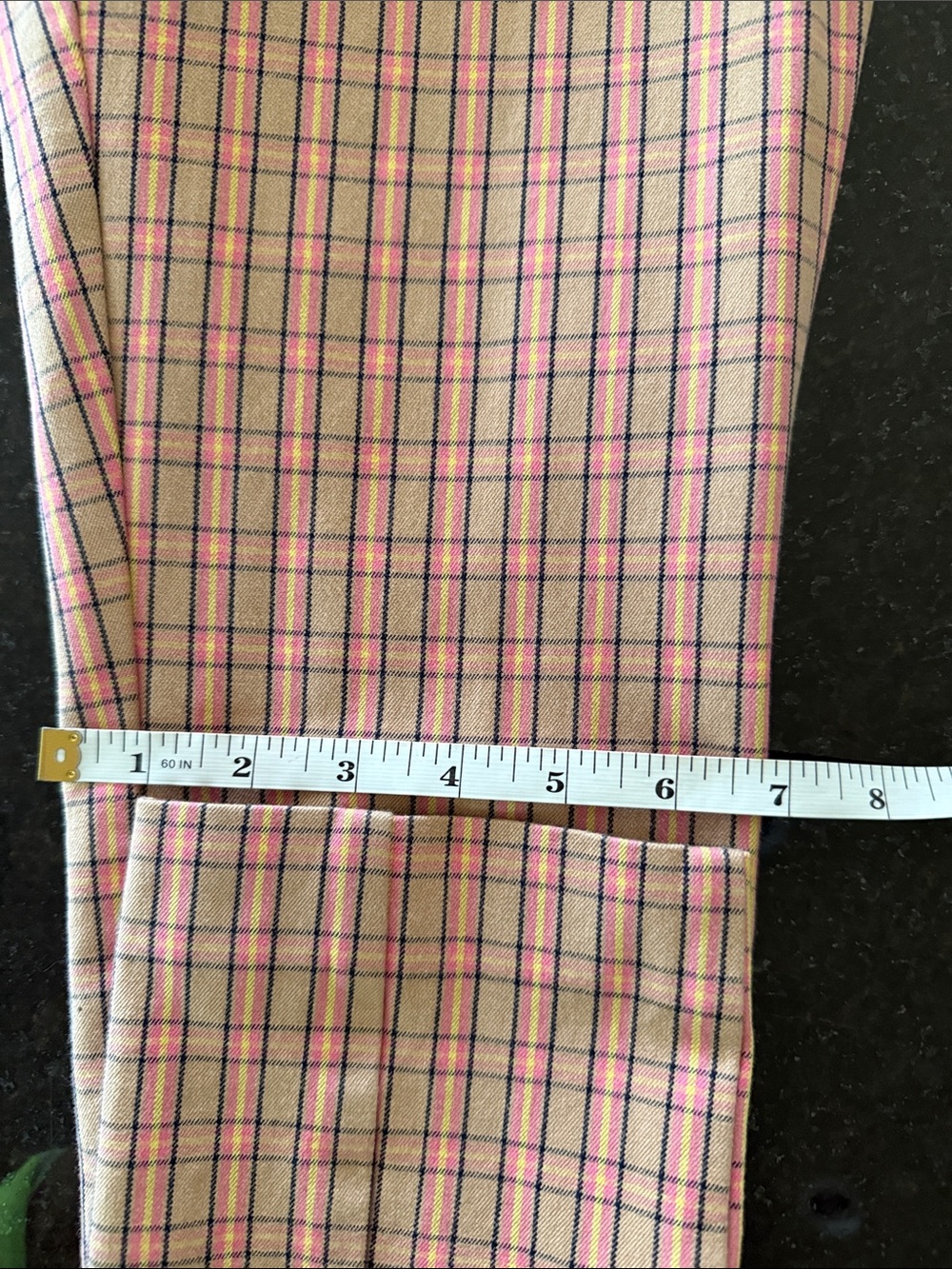 Anthropologie The Essential Pink/Tan Plaid Slim Cropped Pants Size 2 - Picture 10 of 12